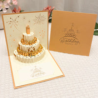 Birthday Music Light Recording Cake Greeting Card with Gold Foil Envelope