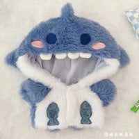 Cotton Doll Shark Hoodie Outfit Set for 20cm Plush Dolls