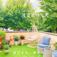 Indoor Outdoor Wicker Egg Chair Swing with Stand and Cushion for Patio Garden Balcony