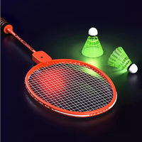 Luminous Badminton Racket Set for Outdoor Night Play - High Elasticity Training Rackets for Adults & Kids