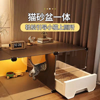 Indoor Cat Cage with Litter Box, Multi-level Cat Condo Villa for Small Cats