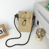 Minimalist Nylon Drawstring Mini Crossbody Phone Bag for Women