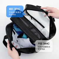 Waterproof Dry Wet Separation Beach Gym Bag Portable Toiletry Swim Bag