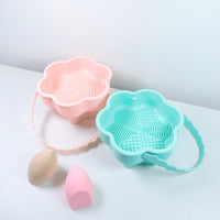 Makeup Brush Cleaner Bowl with Drying Rack and Sponge Holder