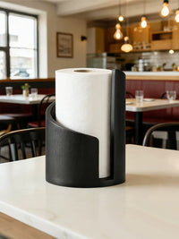 Modern Minimalist Wooden Countertop Paper Towel Holder for Large Rolls