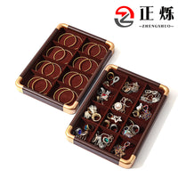Luxury Gold Rounded Corner Jewelry Display Tray for Rings, Necklaces, Bracelets, and Earrings