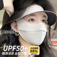 UV Protection Ice Silk Face Mask with Sun Visor for Summer Outdoor Activities