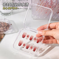 Clear Flip-Top Storage Box for Press-On Nails, Jewelry, and Crafts Display