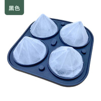 Diamond Ice Cube Tray Whiskey Ice Mold Large Capacity 4-Cavity Silicone Ice Maker with Lid Easy Release