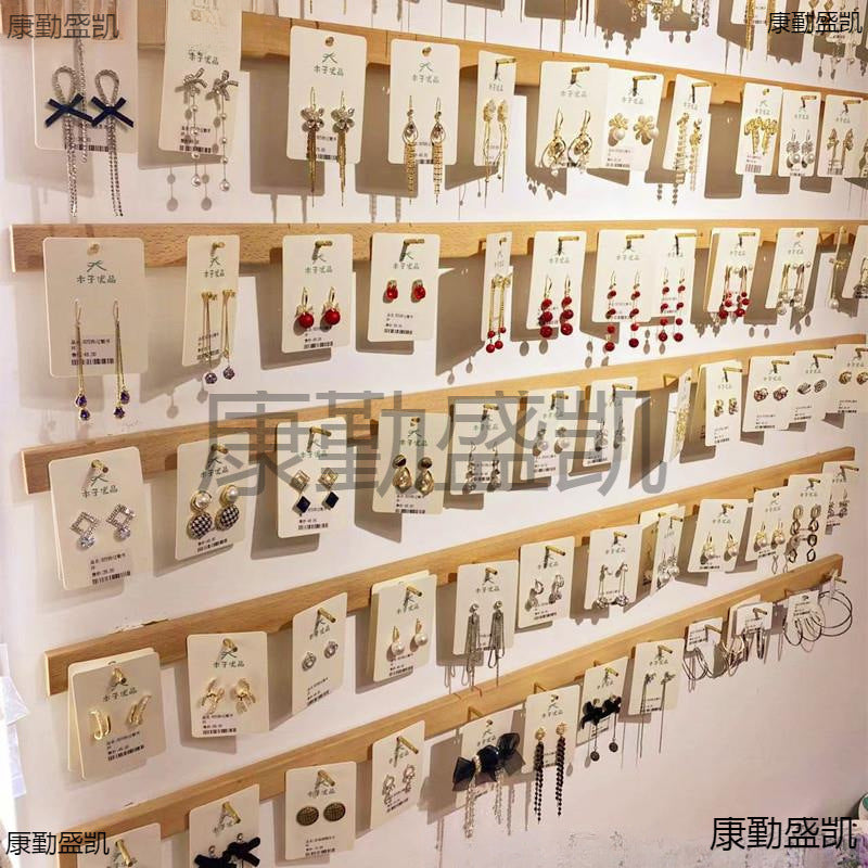 Wooden Wall-Mounted Jewelry Organizer Rack for Hair Clips, Earrings, and Necklaces