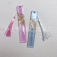 Resin Gold Foil Bookmark with Tassel, Handmade Decorative Book Marker for Readers and Gifts