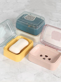 Portable Soap Dish with Lid for Travel and Home Use
