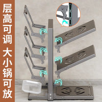 Multi-layer Pot and Pan Organizer Rack for Kitchen Countertop or Under Sink Cabinet