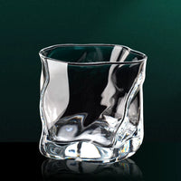 Twisted Ribbed Glass Coffee Mug Set for Latte, Iced Americano, and Water