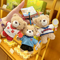 Cartoon Sports Bear Plush Keychain Pendant for Bags and Gifts