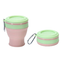 Collapsible Silicone Travel Cup with Hook - Portable Food-Grade Camping Mug