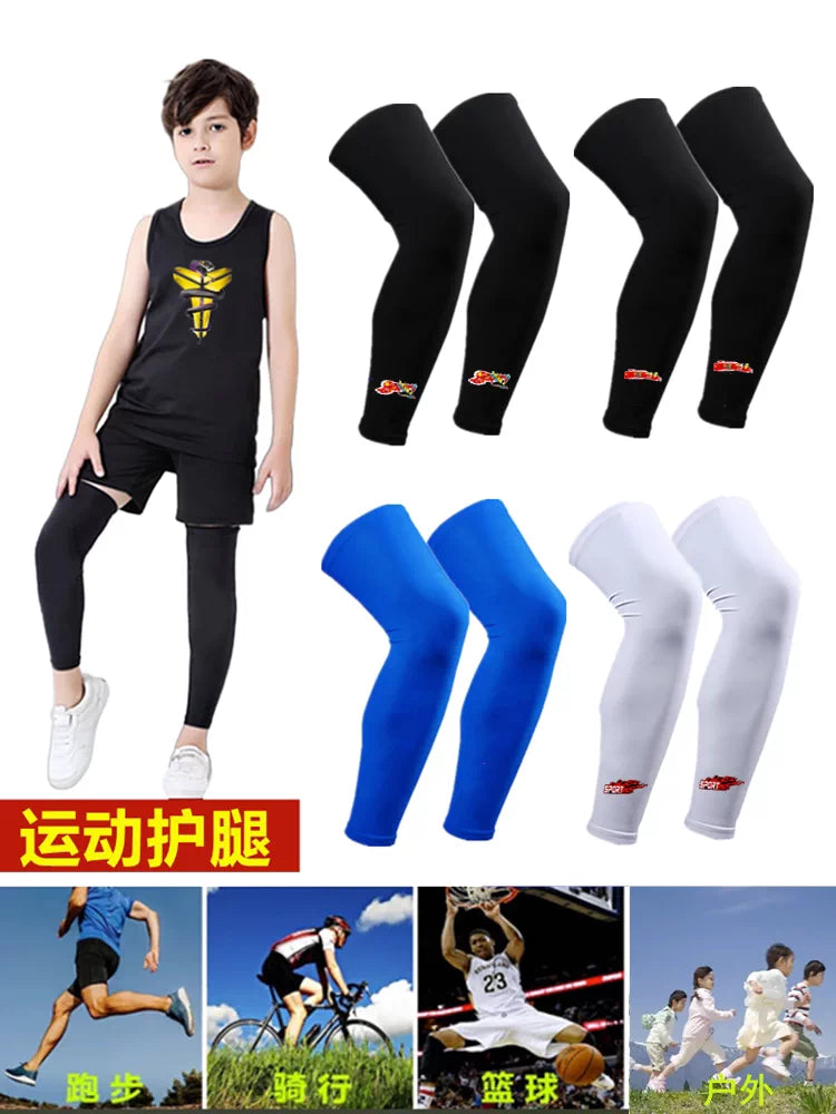 Kids' Sports Leg Sleeves for Basketball Soccer Cycling Sun Protection Knee Support
