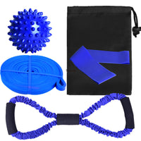 Resistance Band Set with Fabric Loop Bands, Figure-8 Exerciser, and Massage Ball for Yoga & Fitness
