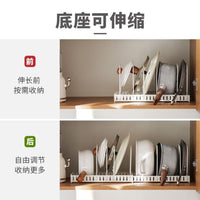 Expandable Pot Lid Holder Rack Countertop Cutting Board Organizer Multi-functional Kitchen Storage Drainer