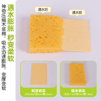 Compressed Wood Pulp Sponge for Kitchen Cleaning, Non-Stick Oil, Absorbent, Stain Removal