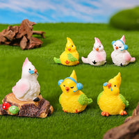 Miniature Resin Parrot Figurines for Home, Car, and Desktop Decor
