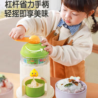Kids' Hand-Crank Shaved Ice Machine Toy Set with Ice Trays and Spoon