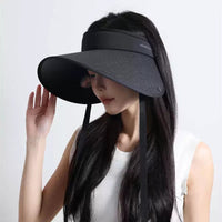 Women's Summer Wide Brim Sun Visor Hat UV Protection Outdoor Sports Empty Top Hat