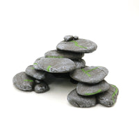 Resin Turtle Basking Platform with Hiding Cave - Simulated Pebble Design for Aquarium Decor