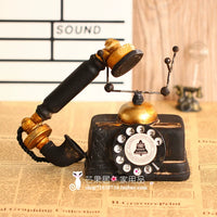 Vintage Rotary Dial Telephone Model Desktop Ornament Photography Prop Store Window Decor