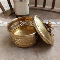 Handmade Vintage Indian Carved Copper Jewelry Storage Box