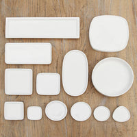 Ceramic Plant Pot Saucer, Round, Oval, and Rectangular White Porcelain Drip Trays for Succulents and Potted Plants