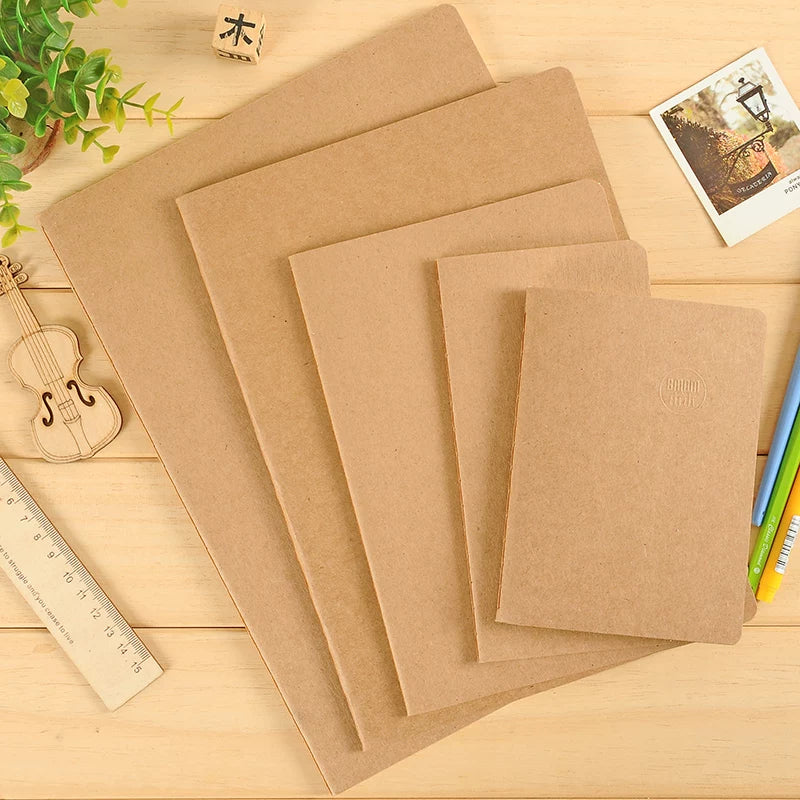 Kraft Paper Cover Thread-Bound Notebook Set for Office and School