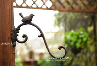 European Style Cast Iron Bird Wall Hook for Garden Decor and Storage