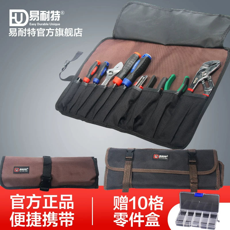 E-Net Heavy-Duty 600D Oxford Canvas Roll-Up Tool Bag for Repair and Maintenance