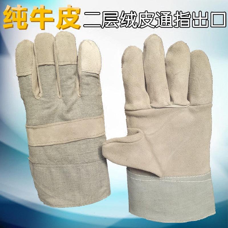 Welding Gloves Heat Resistant Cowhide Leather for Welders, Cut and Puncture Resistant Work Safety Gloves