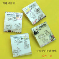 Cute Animal Shaped Paper Clips, 12-Pack Novelty Bookmarks for Stationery Gifts