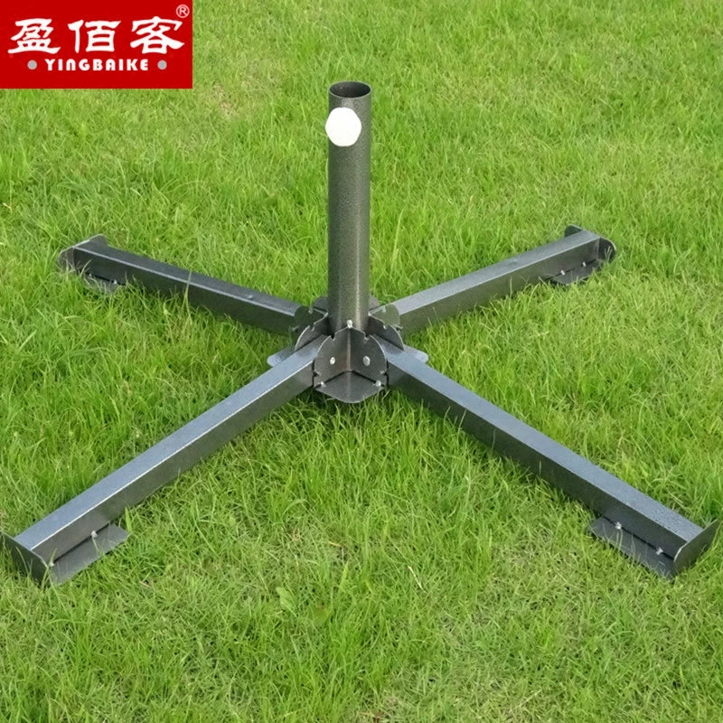 Portable Outdoor Folding Umbrella with Cross Base for Beach and Market Stalls