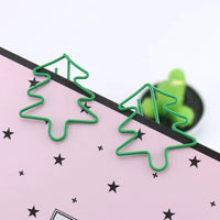 Christmas Tree Shaped Paper Clips, Green Creative Bookmark for Office & School
