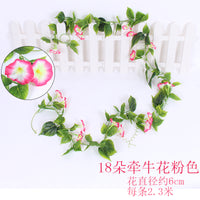 Artificial Morning Glory Vine Garland for Home Decor and Pipe Concealment