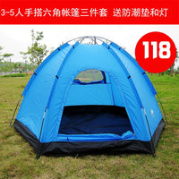 Automatic Hexagonal Mongolian Yurt Tent for 3-5 Person Outdoor Camping and Indoor Play
