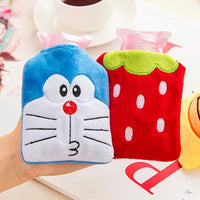 Cartoon Plush Hot Water Bottle with Removable Cover, Small Hand Warmer