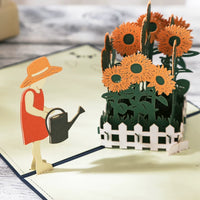Sunflower 3D Pop-Up Greeting Card for Teachers, Thank You, Birthday, New Year Gift