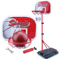 Kids' Adjustable Indoor Basketball Hoop Stand for Toddlers and Children 3-10 Years Old, Floor-Standing Toy Basketball Goal