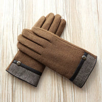 Men's Winter Wool Double-Layer Fleece Lined Touchscreen Gloves for Business & Outdoor