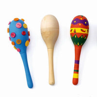 DIY Wooden Maraca Craft Kit for Kids, Paintable Musical Percussion Toy