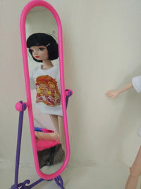 Dollhouse Miniature Dressing Mirror for 1/6 Scale Dolls, Girls Pretend Play Accessory