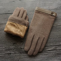 Men's Double-Layer Thickened Wool Lined Touchscreen Gloves for Winter Outdoor Business Driving