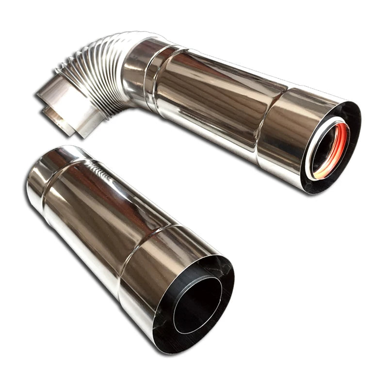 Stainless Steel Double-Wall Balanced Flue Exhaust Pipe for Wall-Mounted Boilers