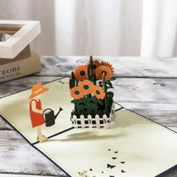 Sunflower 3D Pop-Up Greeting Card for Teachers, Thank You, Birthday, New Year Gift