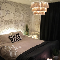 Hand-Woven Bohemian Macrame Lampshade for Living Room Bedroom Decor